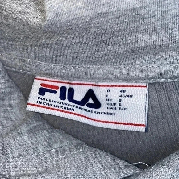 FILA | Unisex Gray Pullover Hoodie Sweater Size Small - Picture 3 of 5